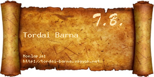 Tordai Barna névjegykártya