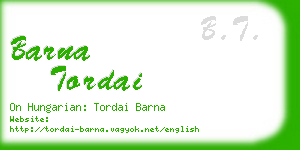 barna tordai business card